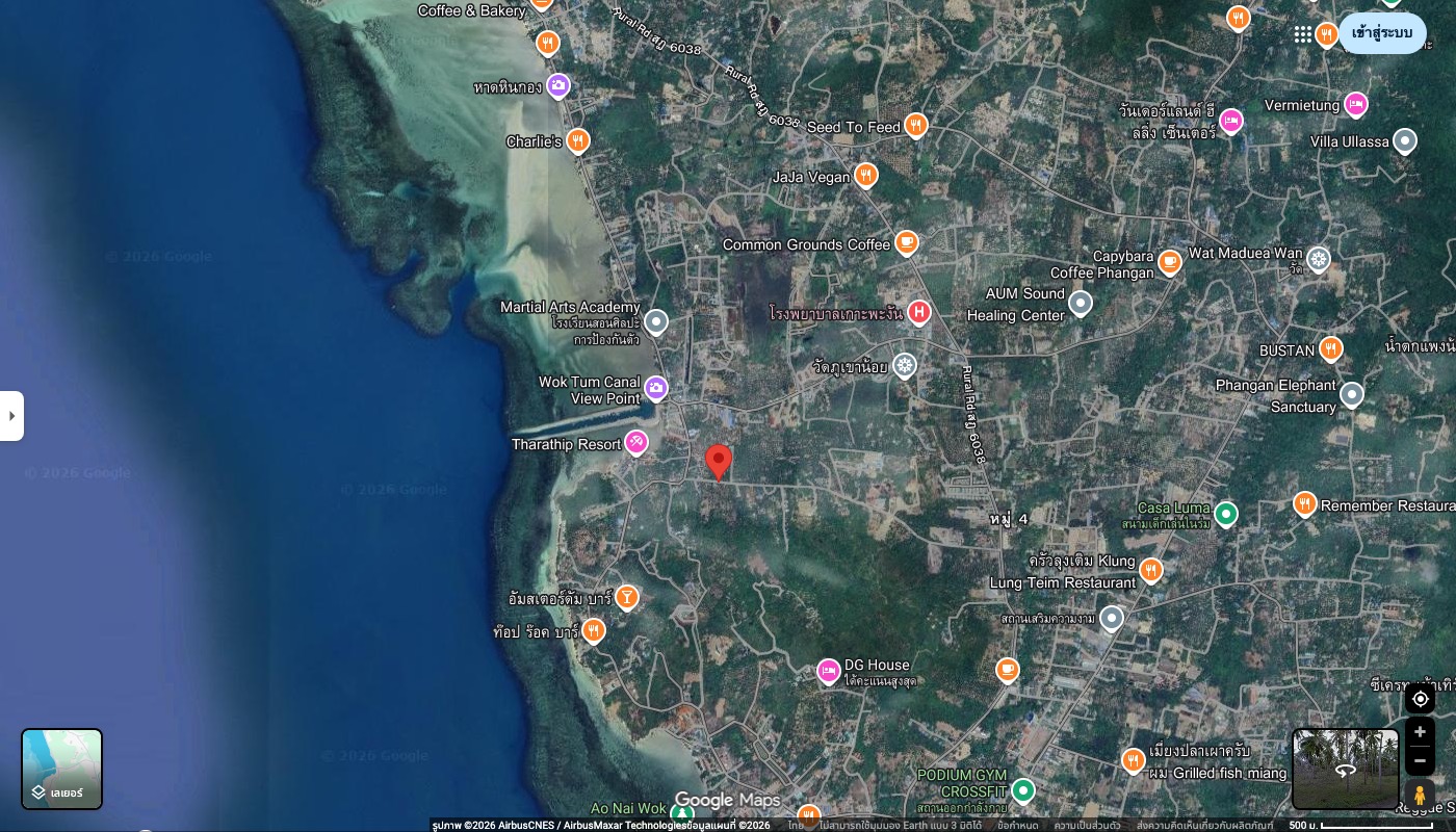 Mira Villas location — Wok Tum, Koh Phangan